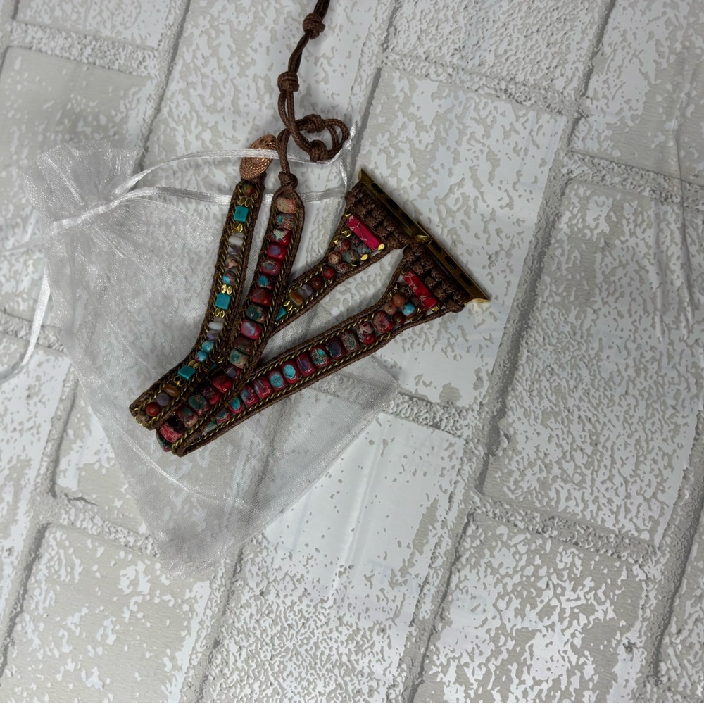 APPLE WATCH Bohemian glass Beaded Bracelet watch band. It fits my Apple Watch 7 - Picture 8 of 8